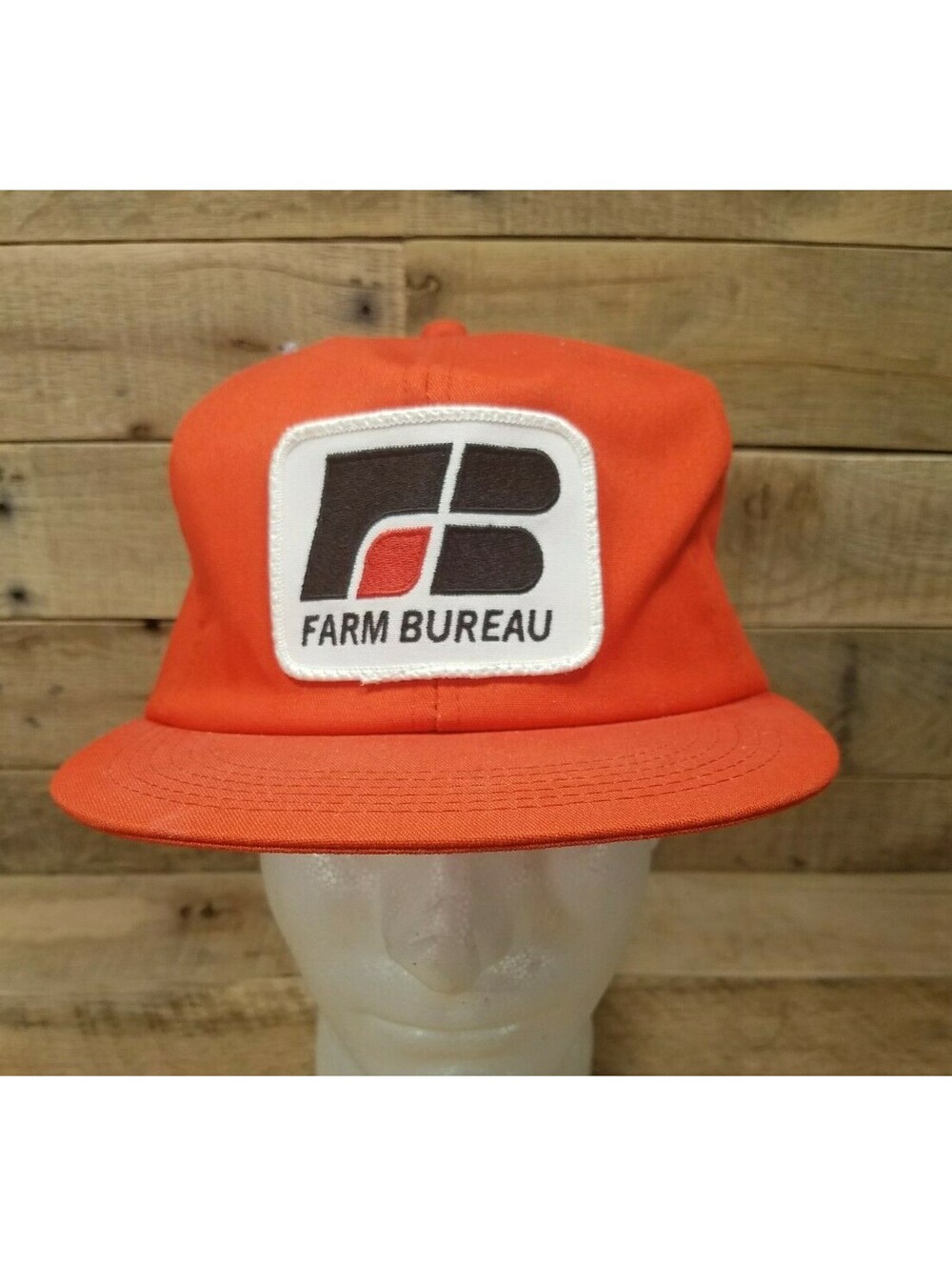 Red Vintage FARM BUREAU Snapcack Trucker Hat Patch Cap K Products USA